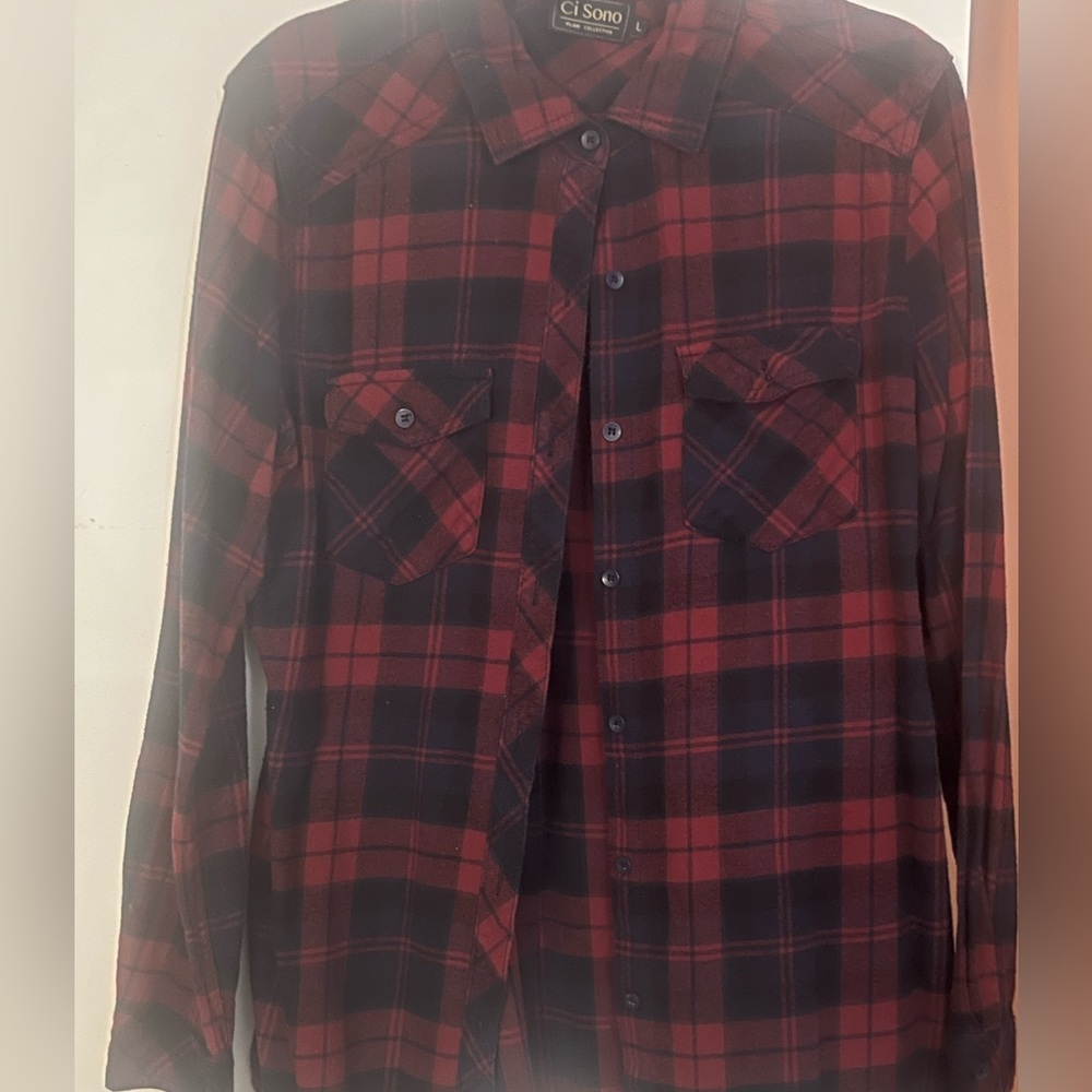 Ci Sono Plaid Collection Flannel Top